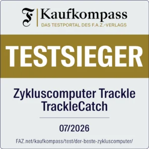 Testsiegel von Kaufkompass (F.A.Z.-Verlag): trackle Zykluscomputer als Testsieger ausgezeichnet