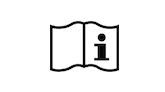 Ein Symbol, das ein aufgeschlagenes Buch mit einem kleinen „i“ auf der rechten Seite zeigt. Es fordert den Anwender dazu auf, die beiliegende Gebrauchsanweisung und wichtige Sicherheitsinformationen vor der Nutzung von trackle zu lesen.