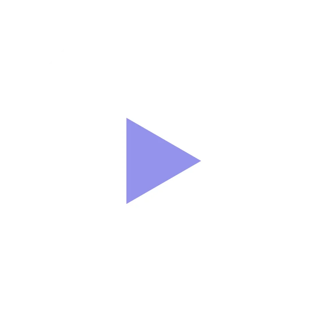 Lila Play-Symbol auf weißem Hintergrund zum Starten des Erklärvideos über trackle und die symptothermale Methode.