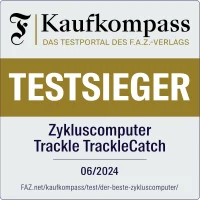 FAZ Siegel Testsieger Zykluscomputer trackleCatch 06/2024